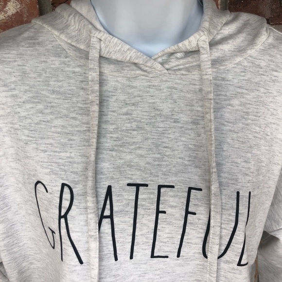 Rae Dunn "Grateful" long sleeve hoodie size small - Picture 3 of 8